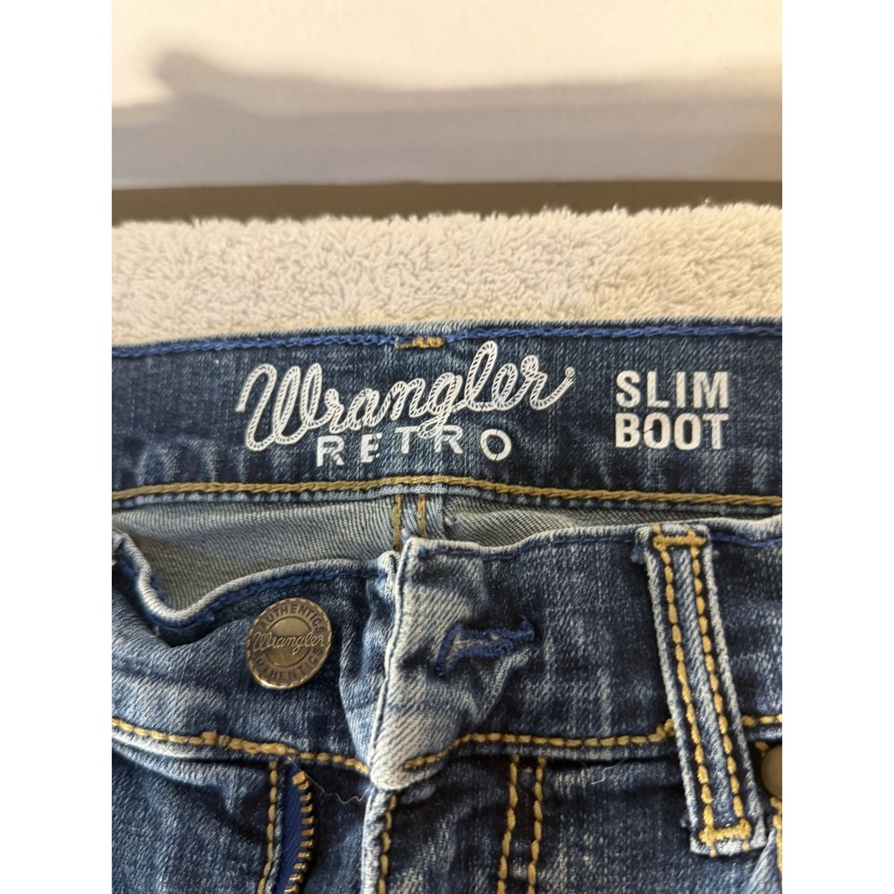 Wrangler Retro Slim Boot Jeans Medium Wash Denim Pants Womens 29x34 - Picture 6 of 13